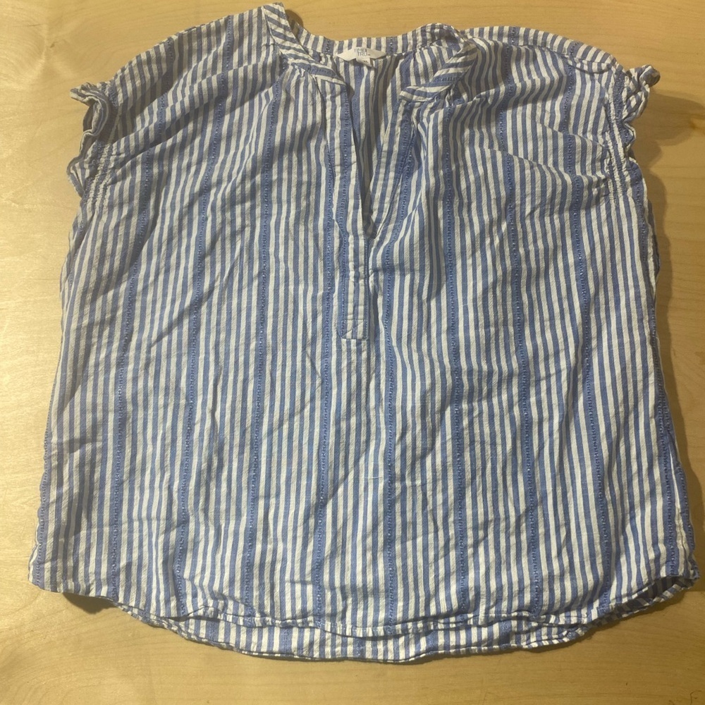Time and Tru Blue and White Striped Sleeveless Blouse XXXL (22) (FR)